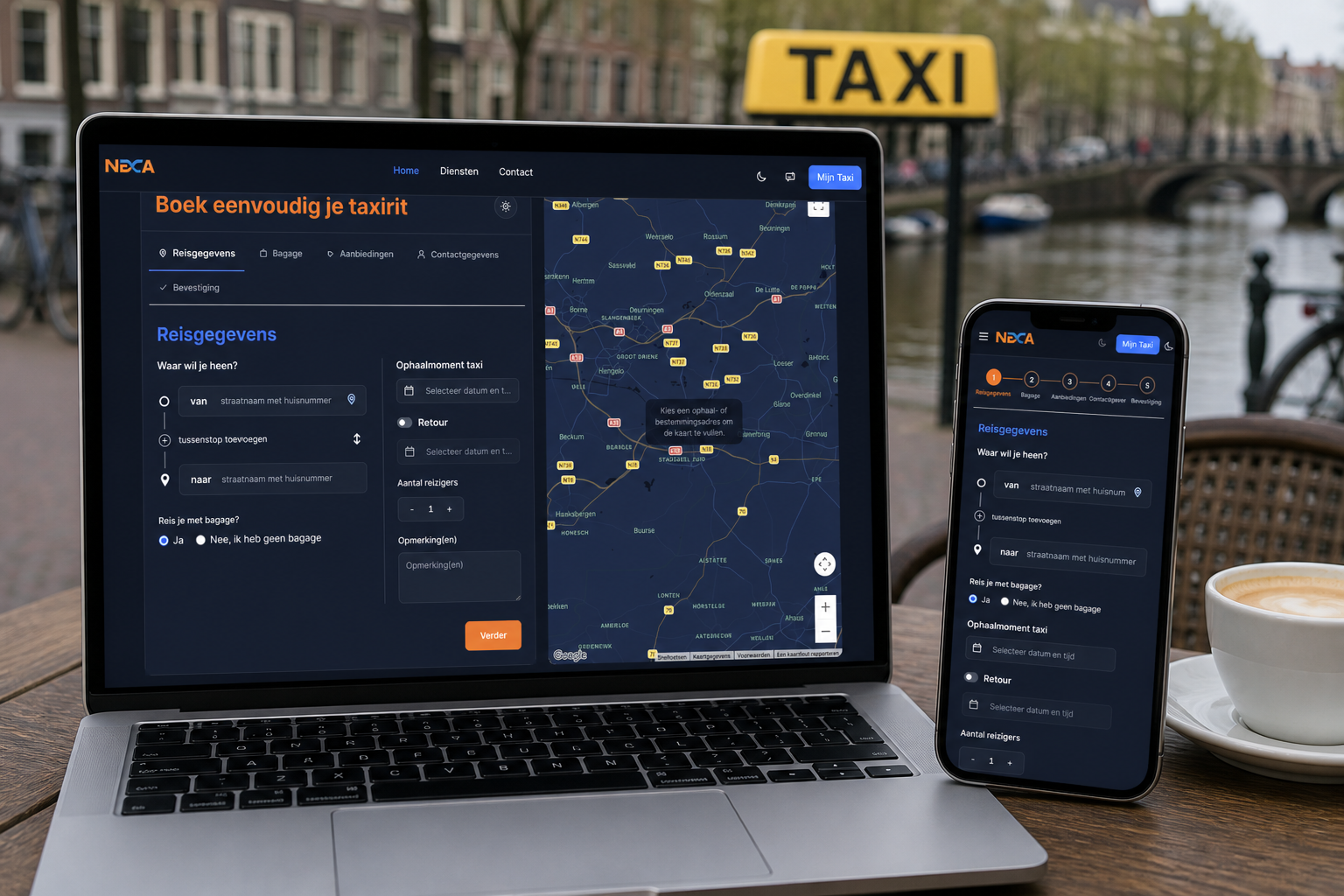 Online taxi boeking
